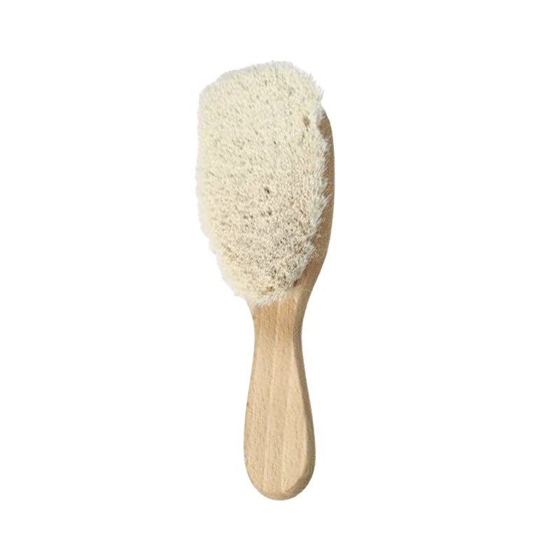 연약한 옥수수 섬유 머리를 가진 자연적인 목제 아기 솔