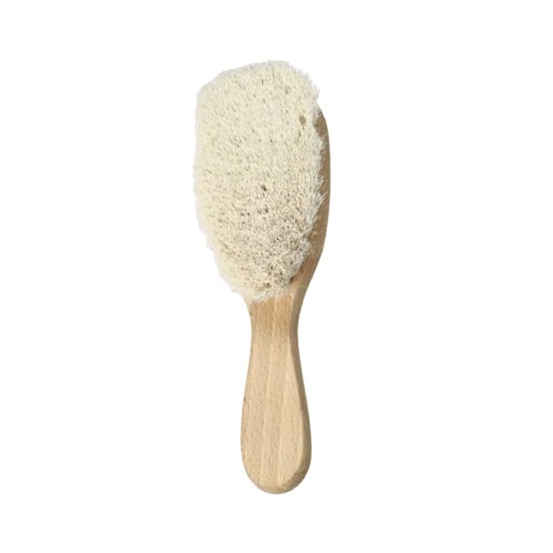 연약한 옥수수 섬유 머리를 가진 자연적인 목제 아기 솔