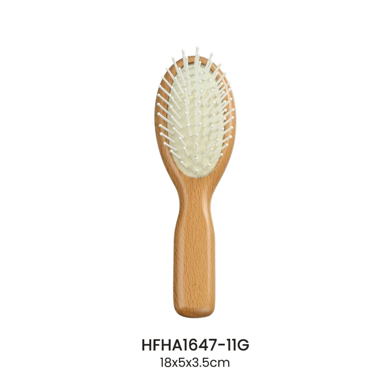 솔리드 너도밤 나무 타원형 에어 쿠션 헤어 브러쉬 세트
