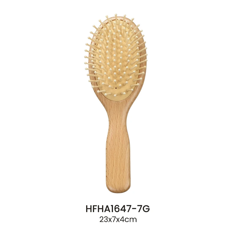 솔리드 너도밤 나무 타원형 에어 쿠션 헤어 브러쉬 세트