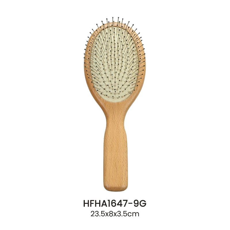 솔리드 너도밤 나무 타원형 에어 쿠션 헤어 브러쉬 세트