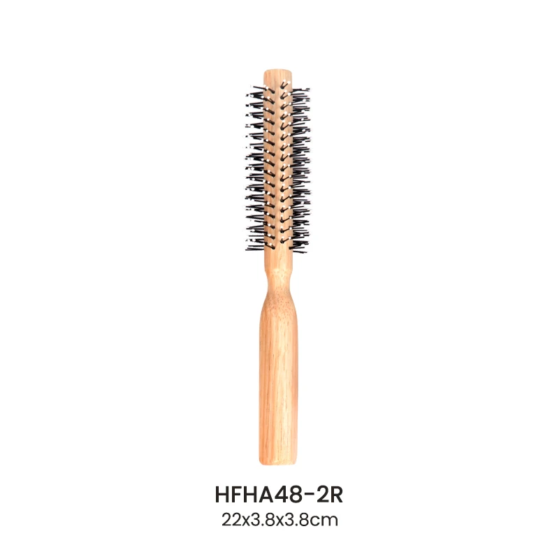 나일론을 가진 나선형/똑바른 고무 목제 둥근 빗은 멧돼지 강모를 섞었습니다