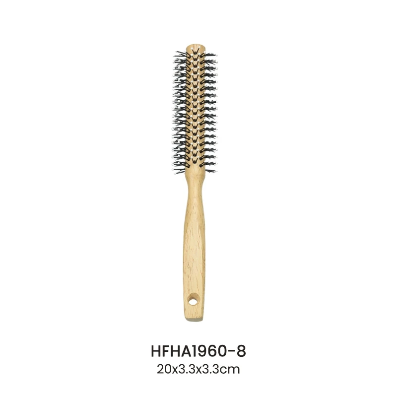 원통 모양 고무 목제 나일론 핀 머리 롤러 머리 솔